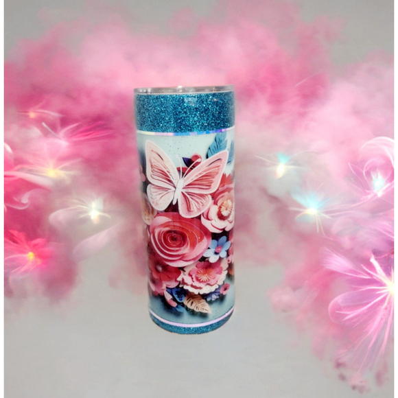 3D Flower butterfly 30oz tumbler - Picture 4 of 4